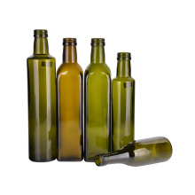 Olive Oil Bottle Square Glass Camellia Oil Bottle Dark Green Oil Bottle